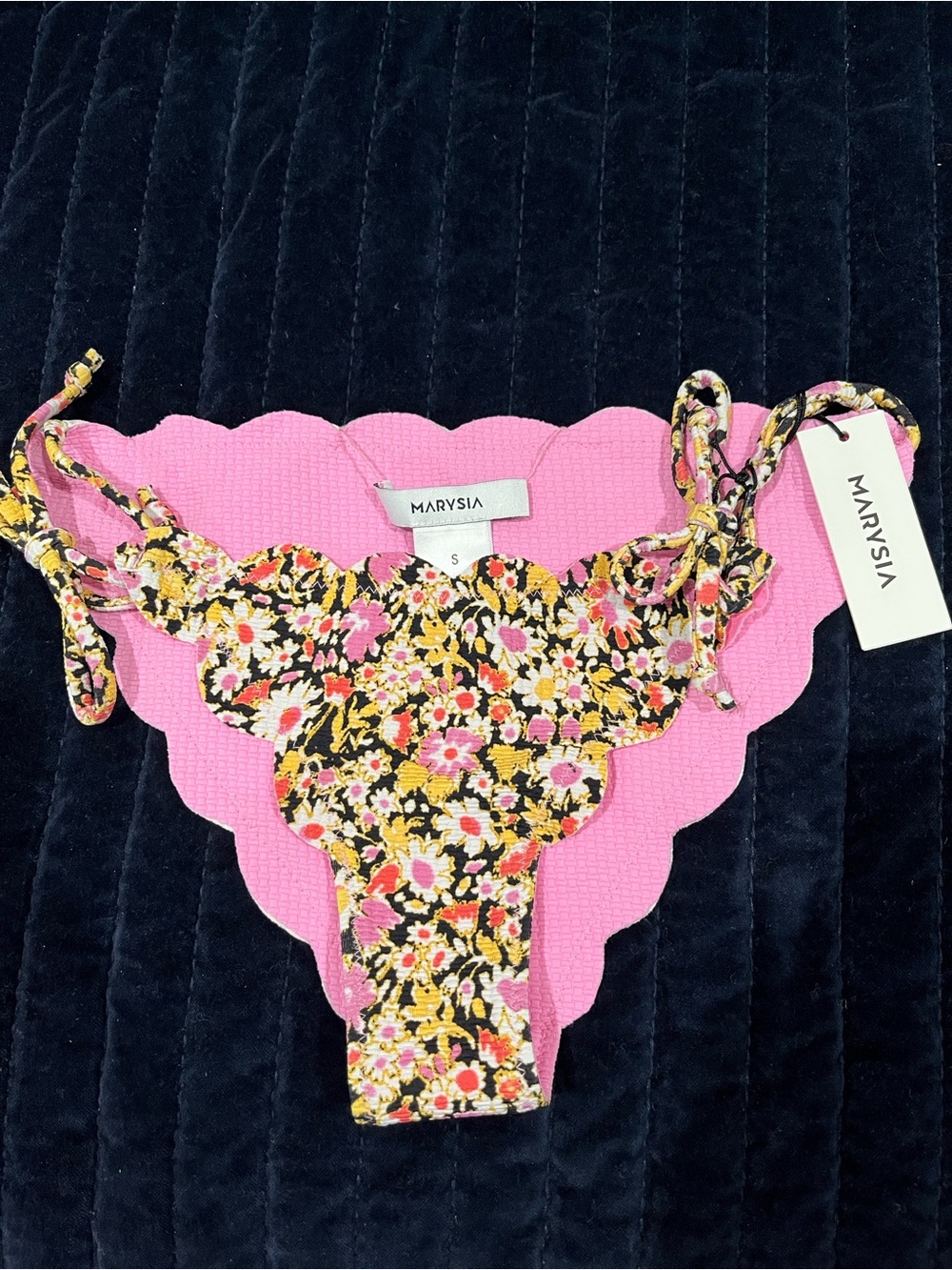 Marysia Swim Mott Bottom in Blossom Floral Reversible Scallop Bikini Bottom NWT